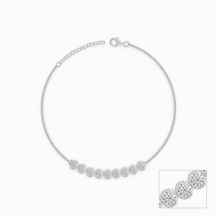 925 Silver Sparkling Bead Anklet,Single | Gifts For Women And Girls : A0457