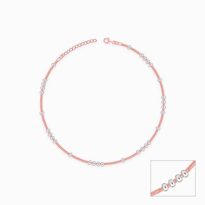 925 Silver Dual Tone Dewdrop Anklet,Single | Gifts For Women And Girls : A0468