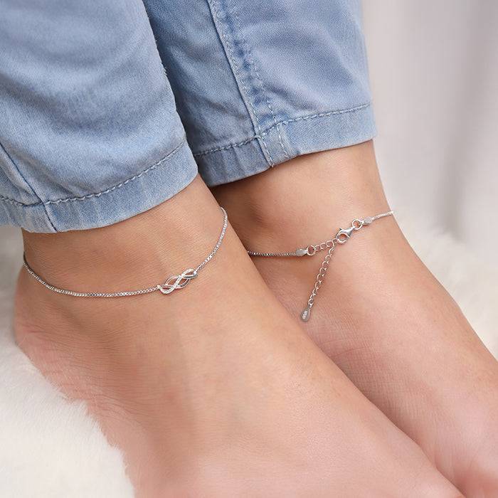 925 Silver Trendsetter Anklet,Single | Gifts For Women And Girls : A0492