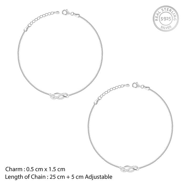 925 Silver Trendsetter Anklet,Single | Gifts For Women And Girls : A0492