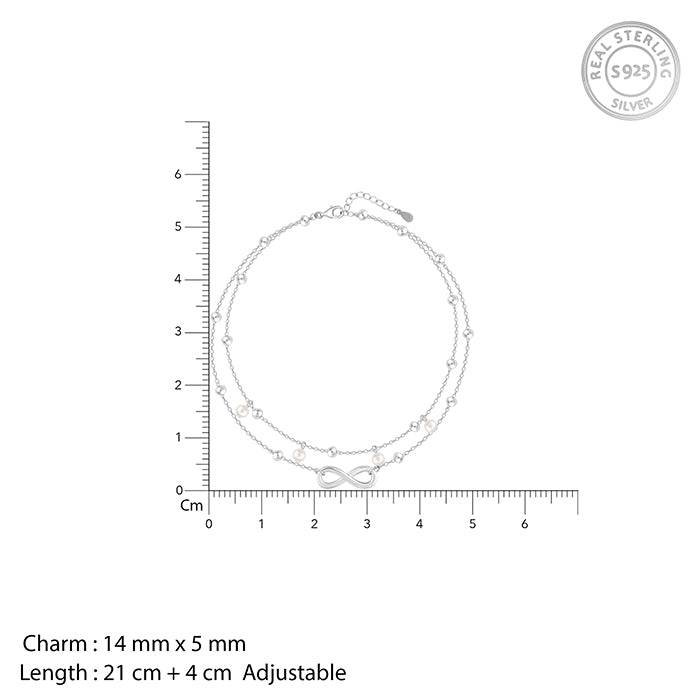 Silver Infinity Anklet : A073