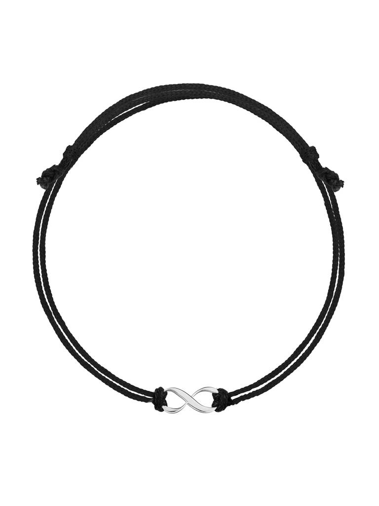 GIVA 925 Sterling Silver Infinity Black Thread Anklets