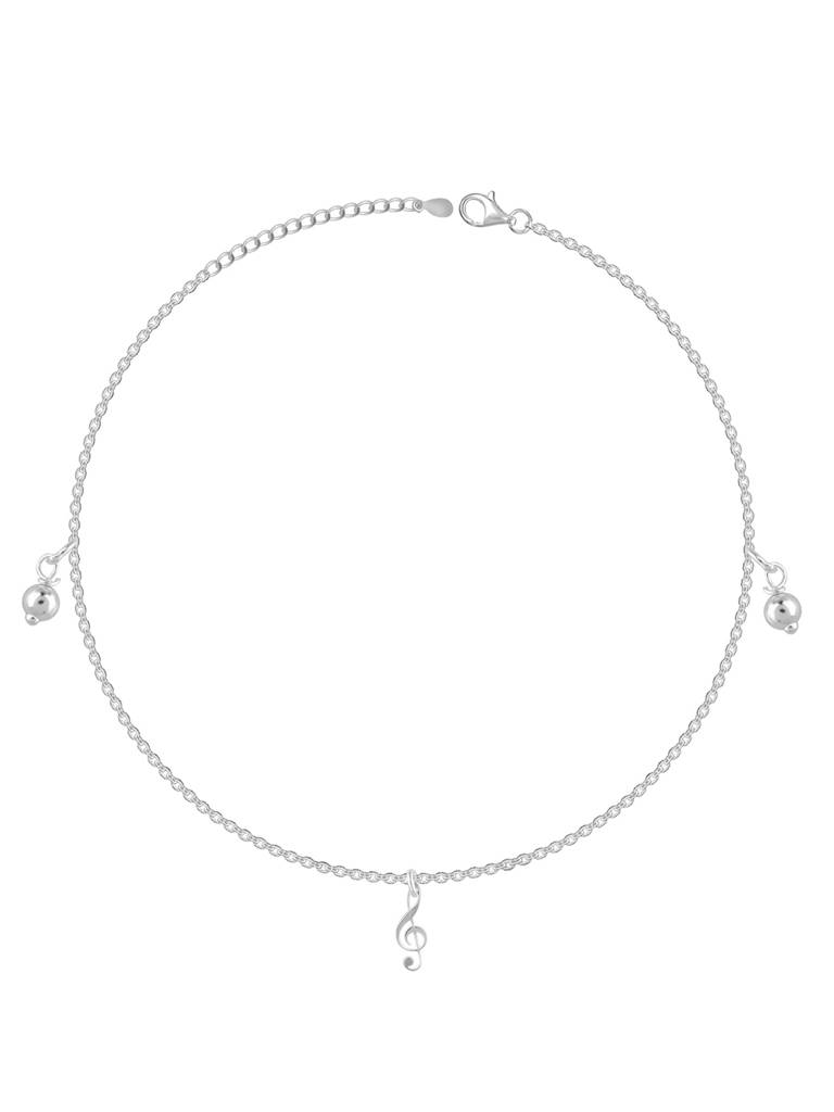 GIVA 925 Sterling Silver Musical Charm Anklet