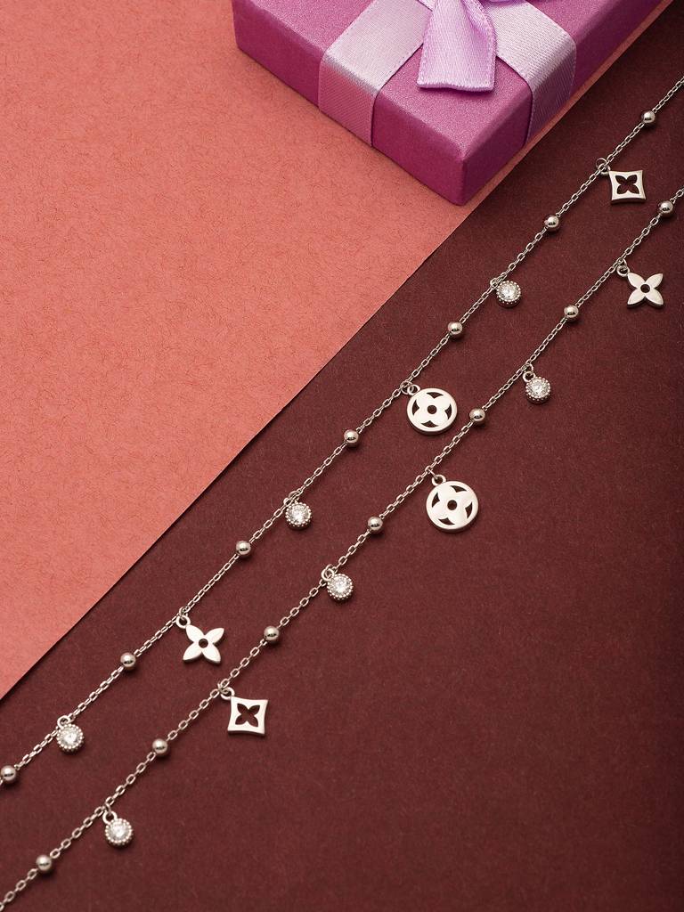 Silver Glory Star Anklet : A111