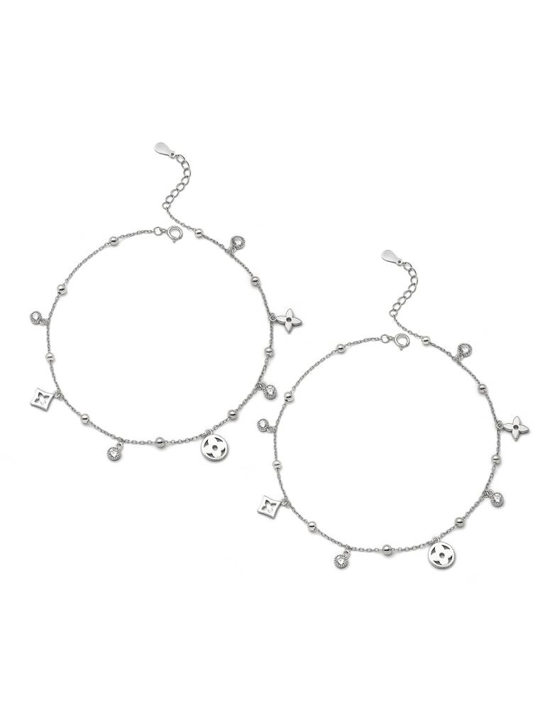 Silver Glory Star Anklet : A111