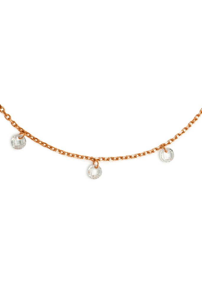 925 Sterling Silver Royal Crystal Anklet : A11