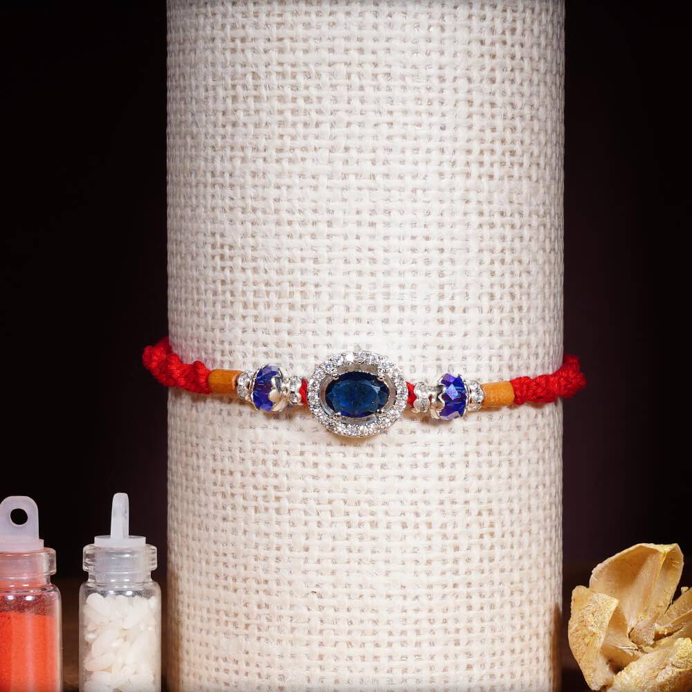 Royal Blue Diamond Rakhi | Royal Blue Diamond Rakhi · Eternz