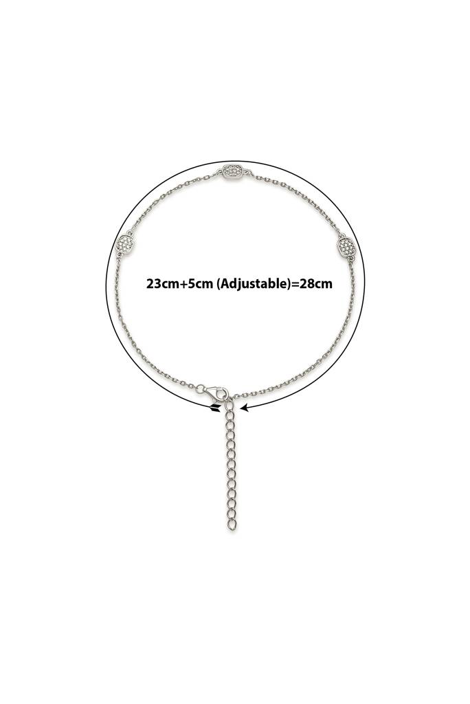 925 Sterling Silver Maria Anklet : A34