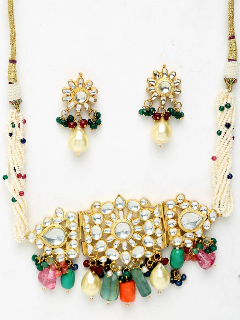 Kundan Maharani Choker With Earrings : A380-101