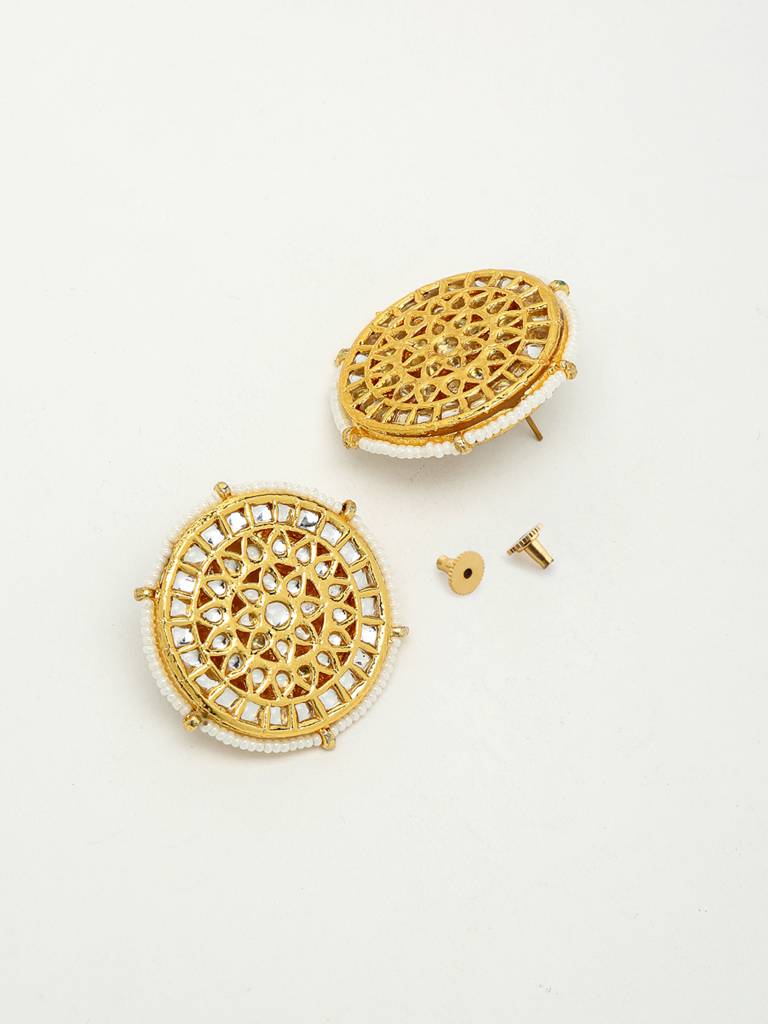 Round Oversized Kundan Studs : A380-10