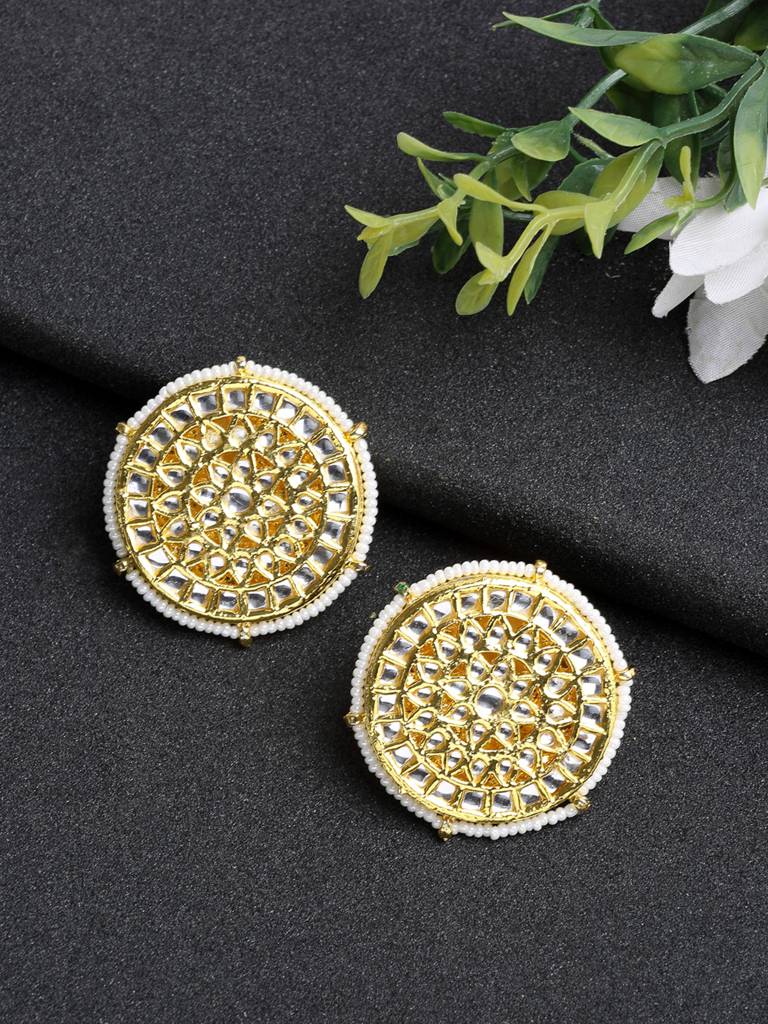 Round Oversized Kundan Studs : A380-10