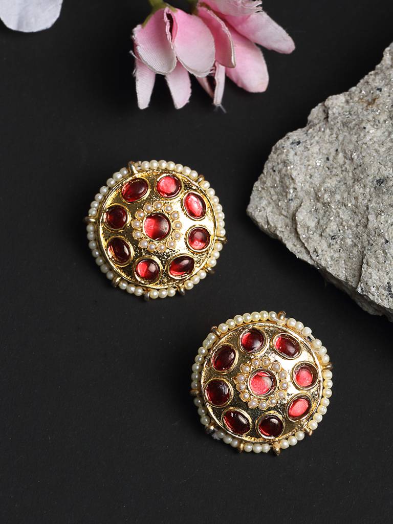 Kundan & Pearl Studs : A380-116