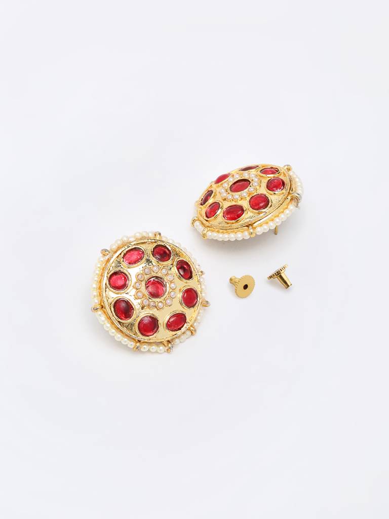 Kundan & Pearl Studs : A380-116