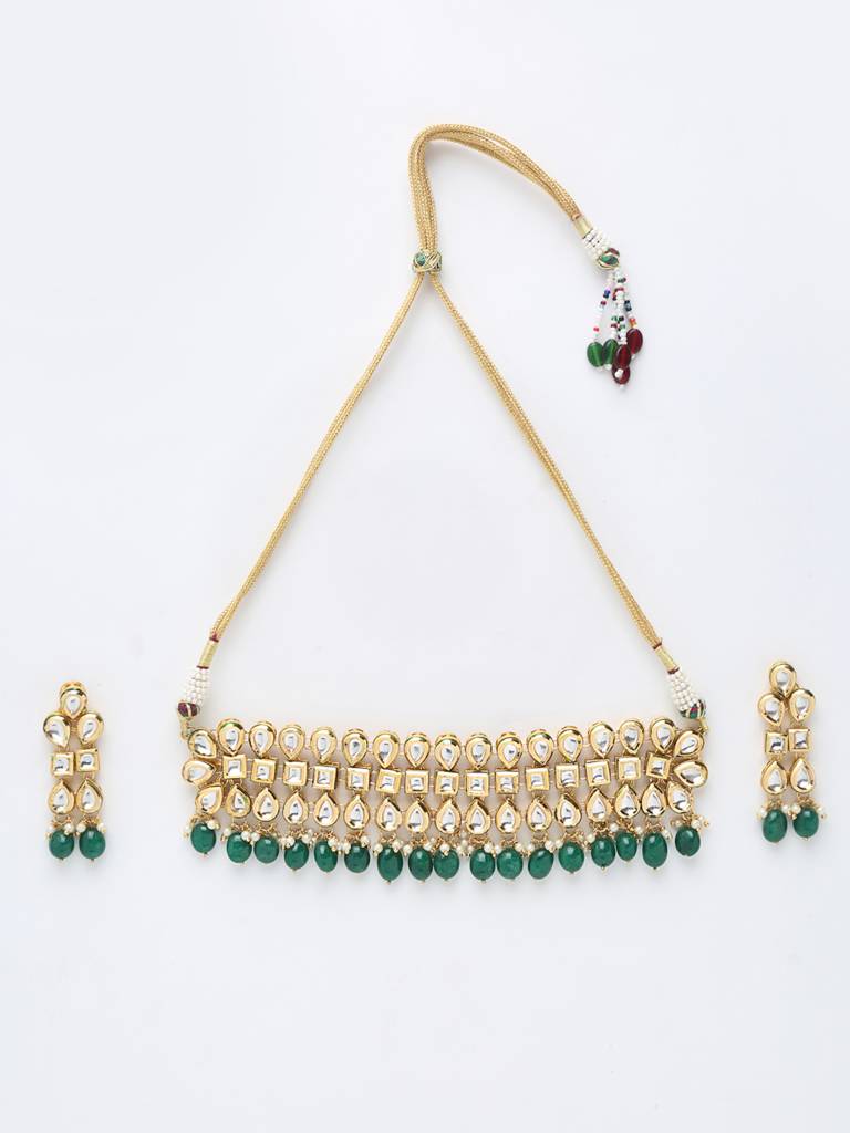 Stone Kundan Choker With Earrings : A380-119