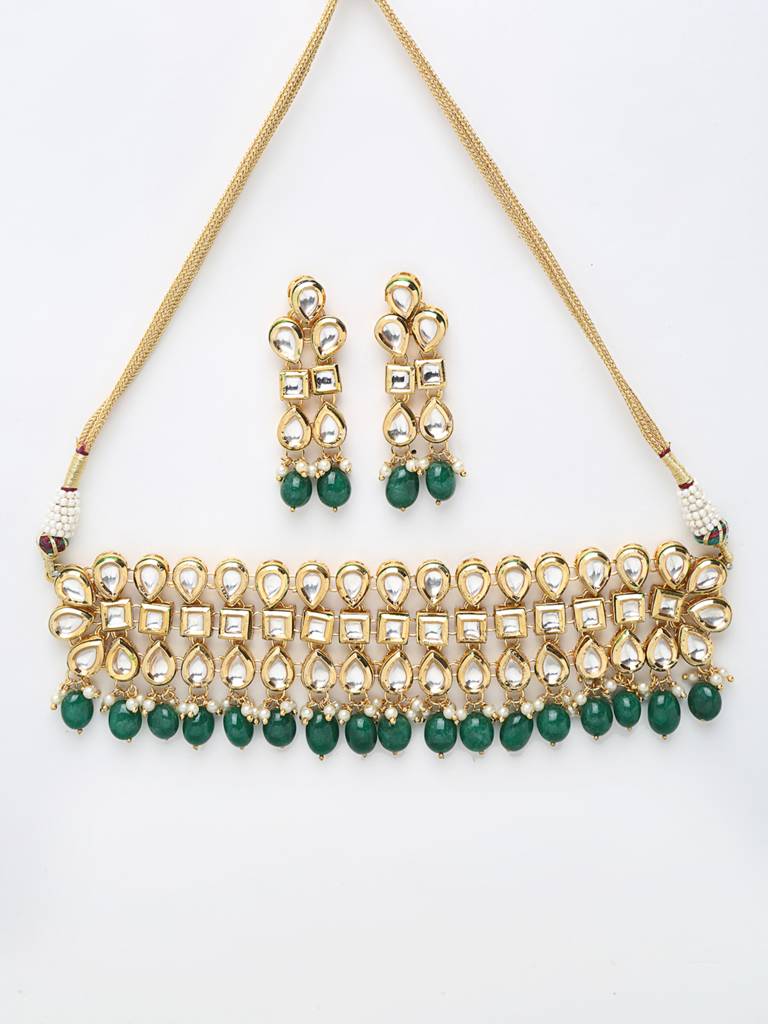 Stone Kundan Choker With Earrings : A380-119