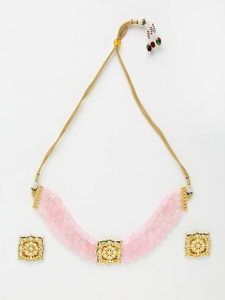 Square Kundan Choker With Studs : A380-38