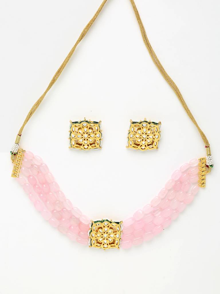 Square Kundan Choker With Studs : A380-38