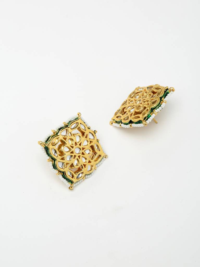 Square Kundan Choker With Studs : A380-38