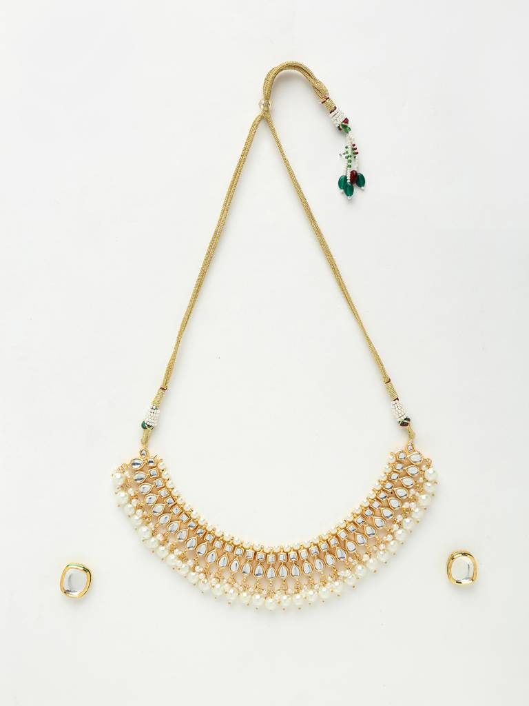 Kundan Choker With Pearls & Studs : A380-42