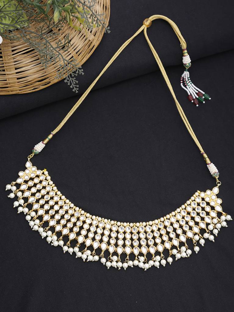 Kundan Pearl Choker : A380-47