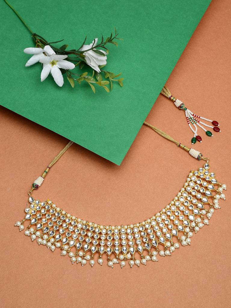 Kundan Pearl Choker : A380-47