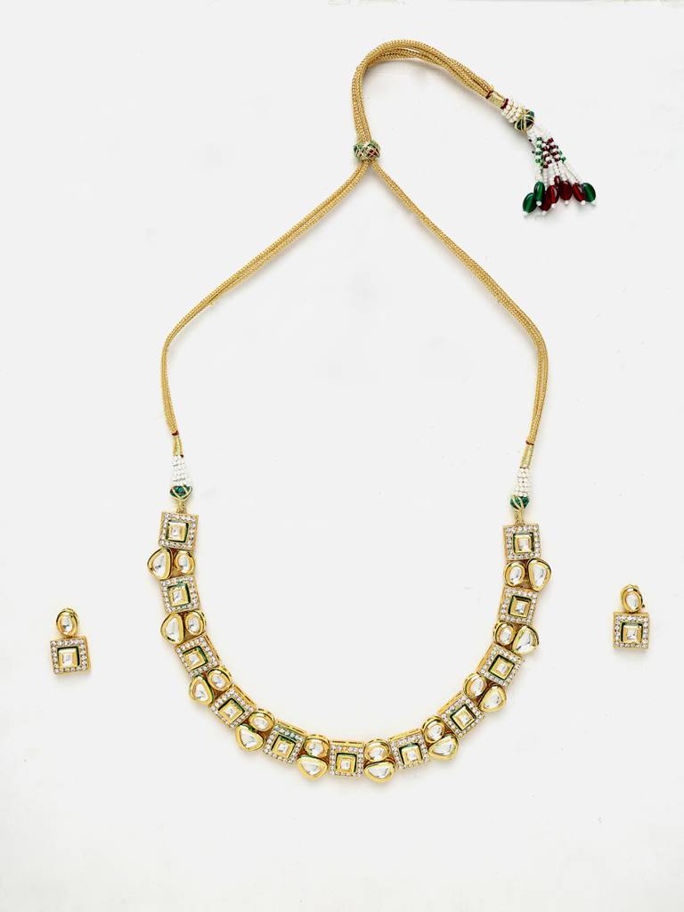 Kundan Crystal Choker With Studs : A380-48