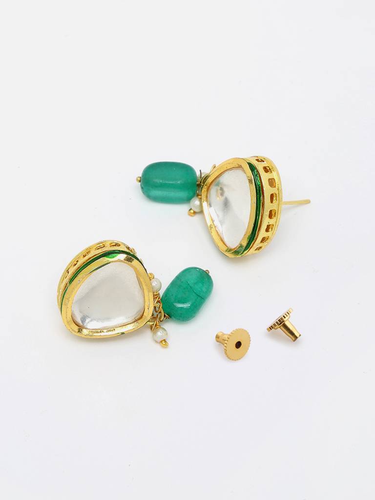 Emerald Beaded Kundan Choker With Studs : A380-56