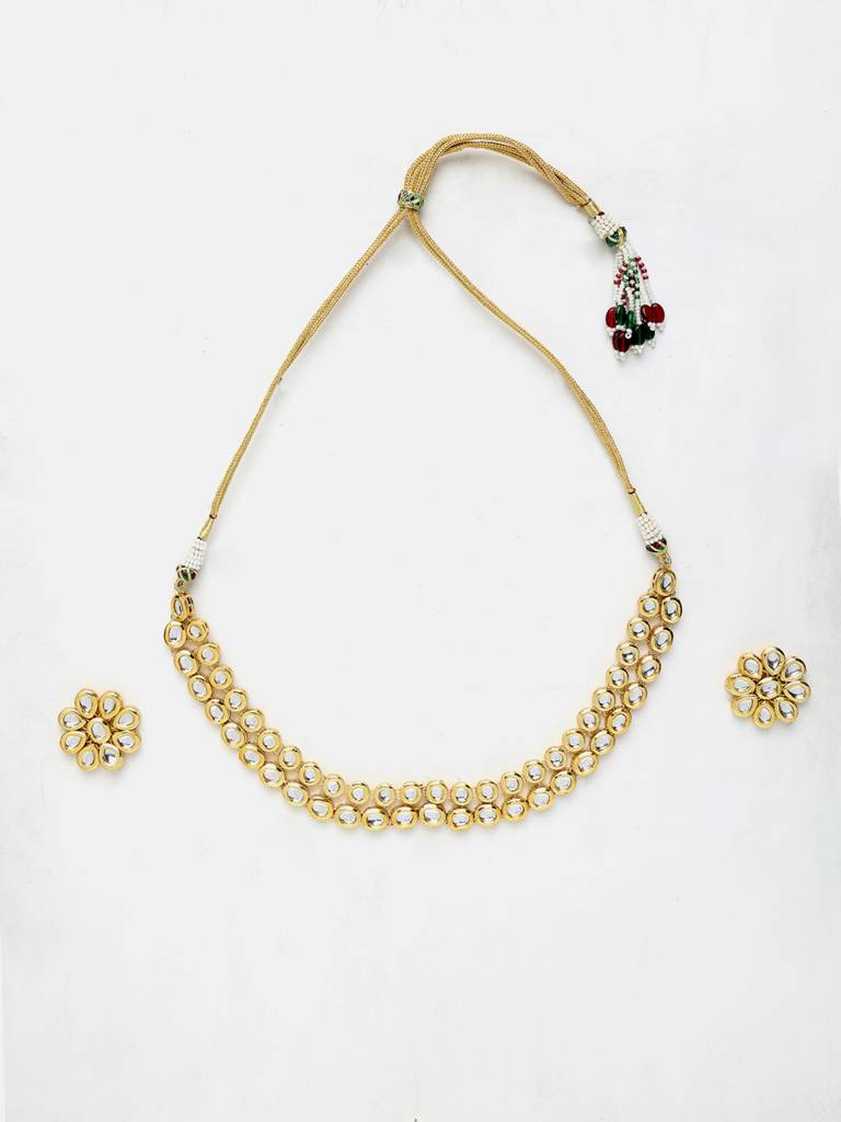 Two Layered Kundan Choker With Studs : A380-58