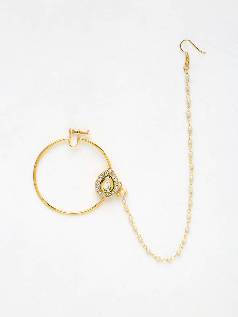 Maharani Kundan Nose Ring : A380-59