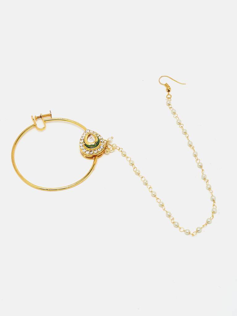 Maharani Kundan Nose Ring : A380-59