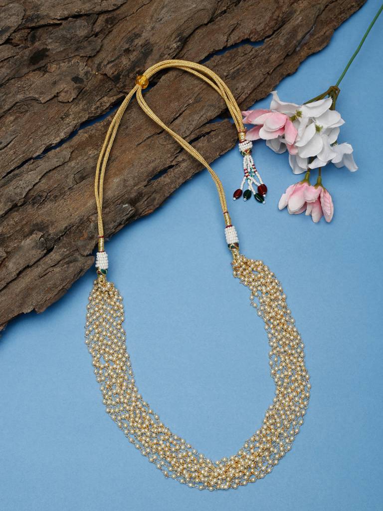 White Gold Intertwined Pearl Neckpiece : A404-03