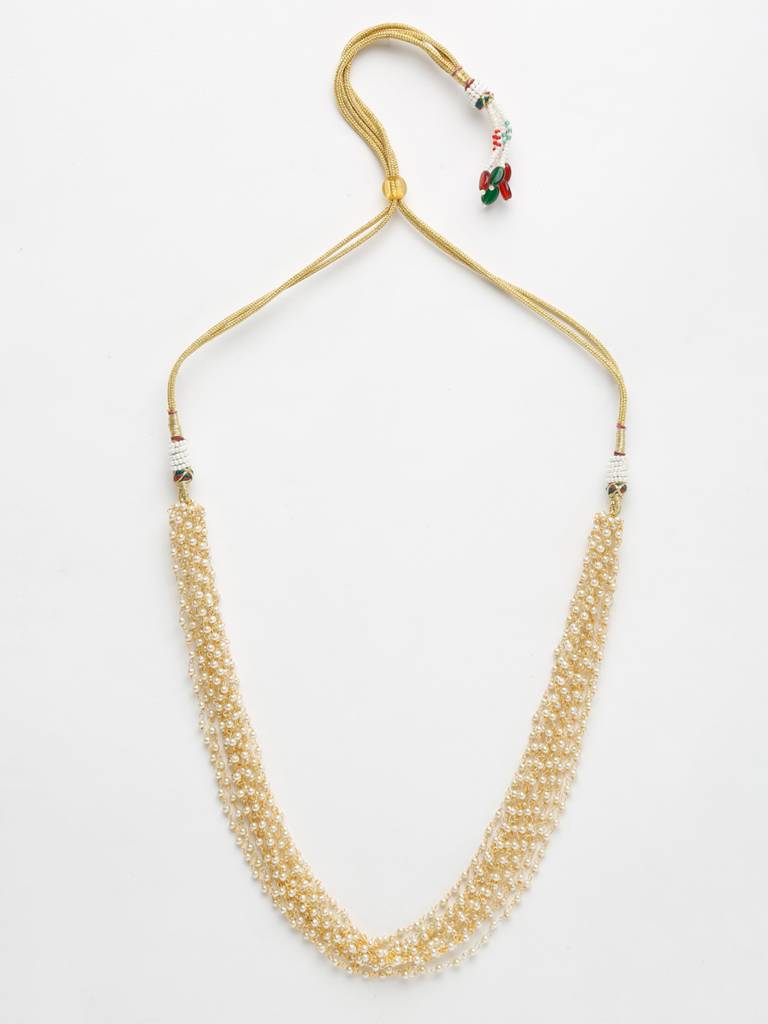 White Gold Intertwined Pearl Neckpiece : A404-03
