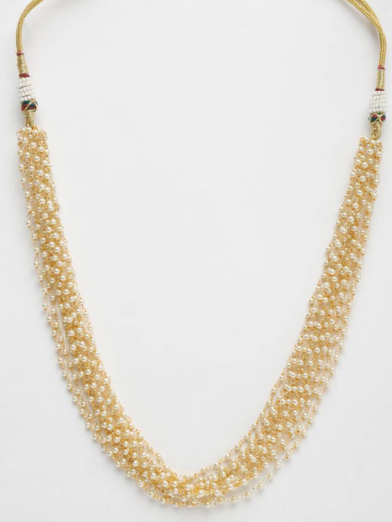 White Gold Intertwined Pearl Neckpiece : A404-03