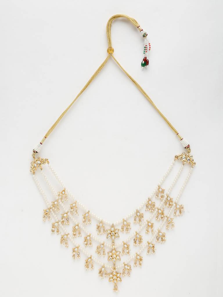 White Pearl Gold Kundan Neckpiece : A404-25