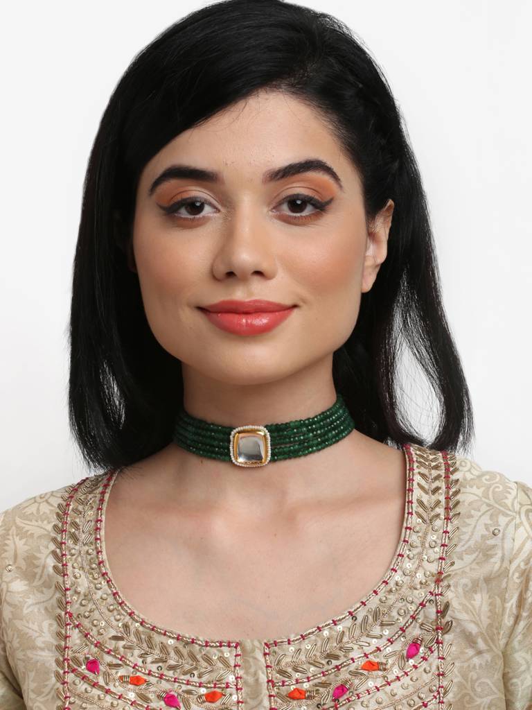 Green Onyx Kundan Choker : A404-28