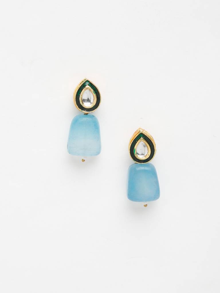 Sky Blue Kundan Earrings : A404-34