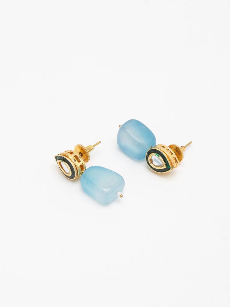 Sky Blue Kundan Earrings : A404-34