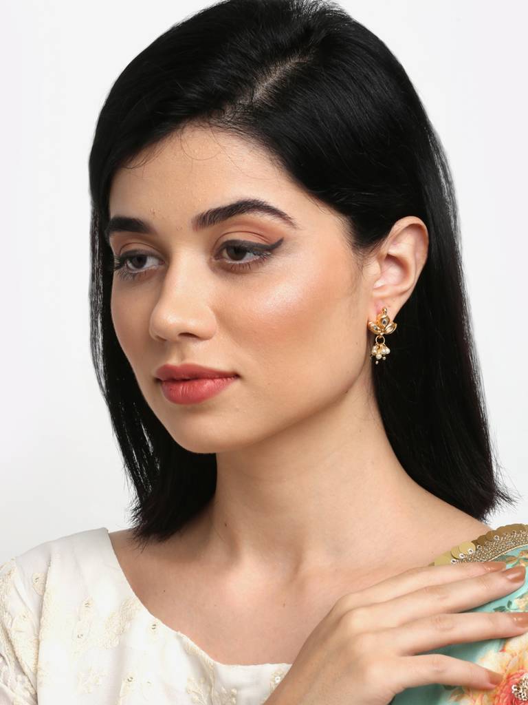 Gold Kundan Earrings : A404-36