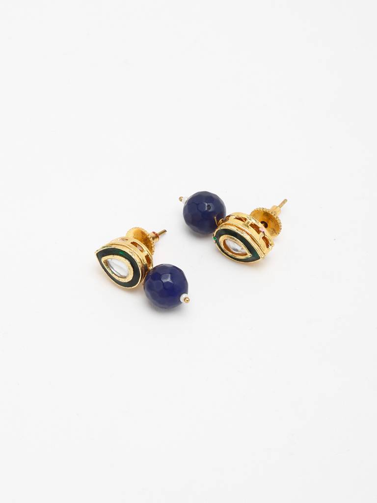 Dark Blue Kundan Studs : A404-50