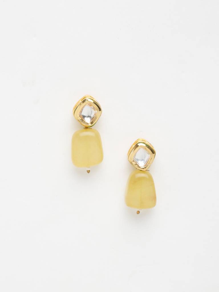 Yellow Kundan Earrings : A404-57