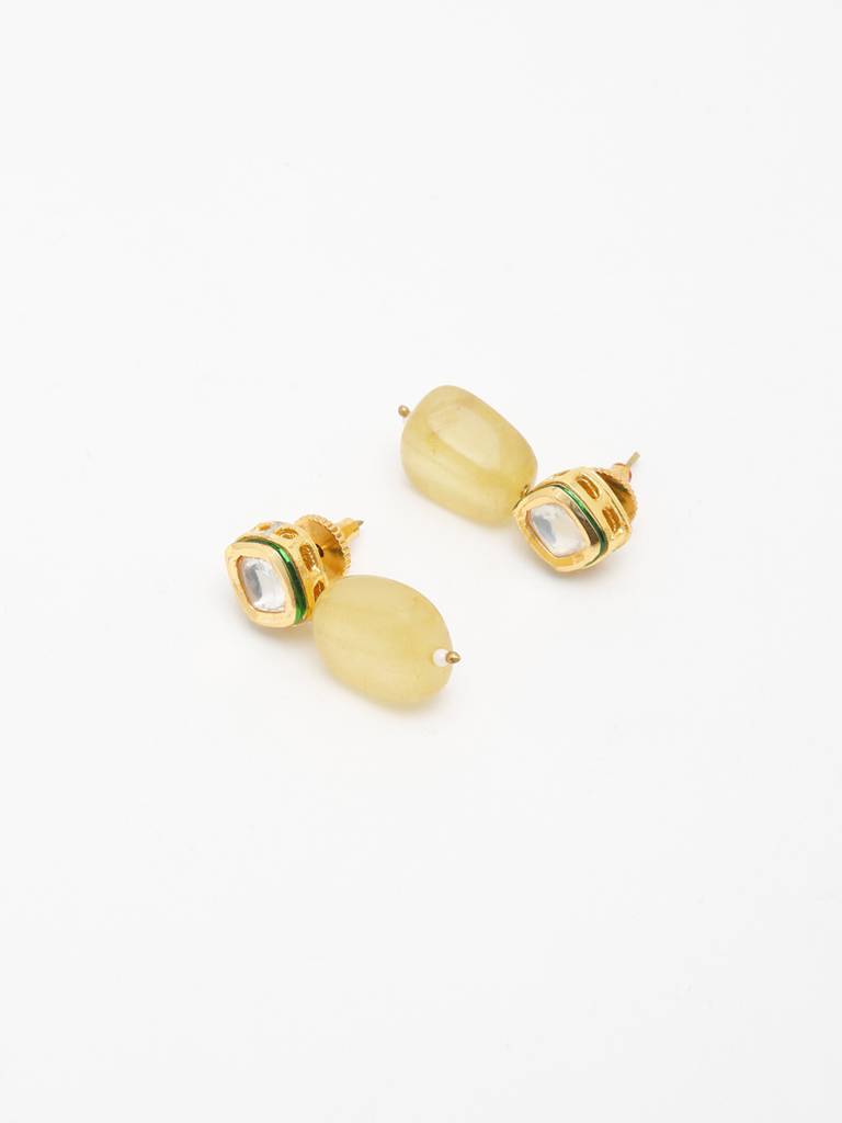 Yellow Kundan Earrings : A404-57