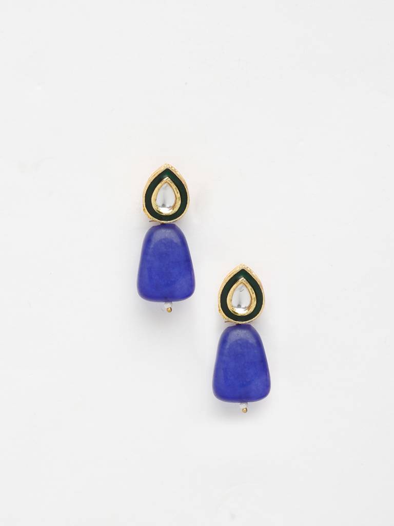 Blue Kundan Earrings : A404-58