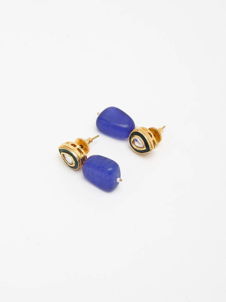 Blue Kundan Earrings : A404-58