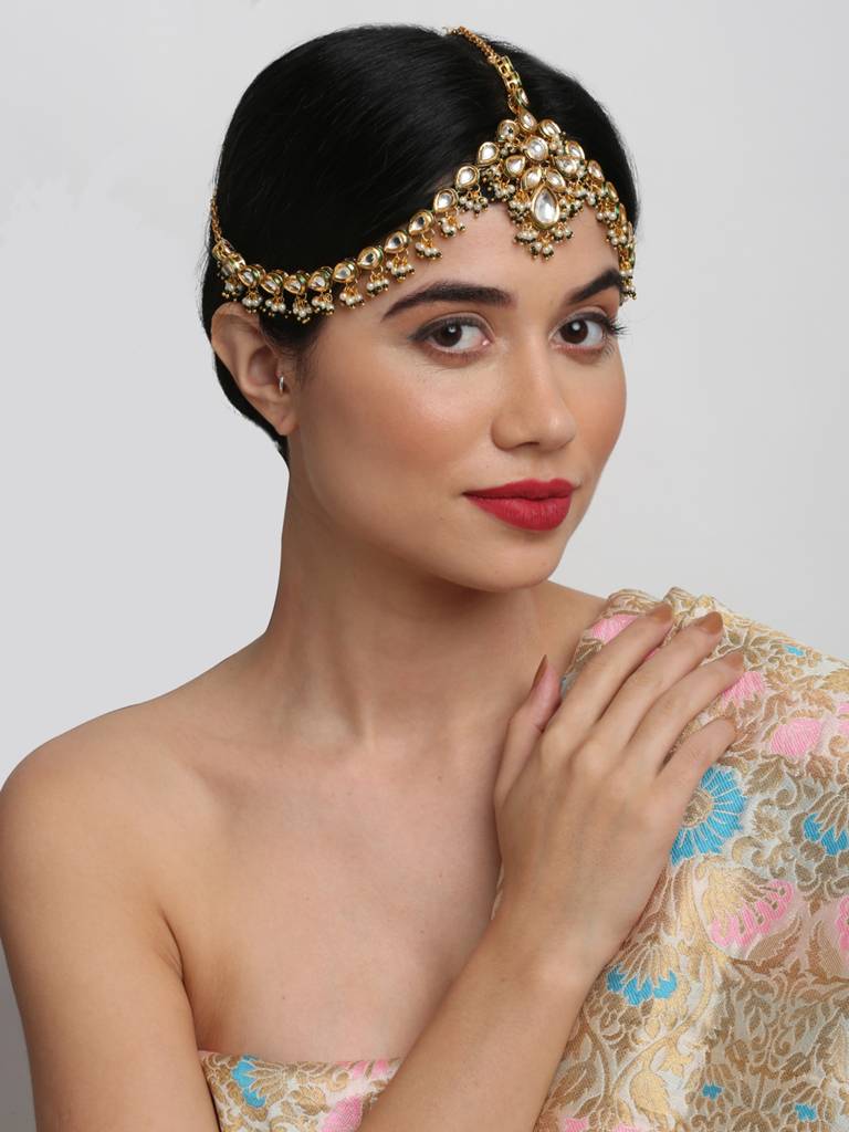 Teardrop Kundan Matha Patti : A404-66