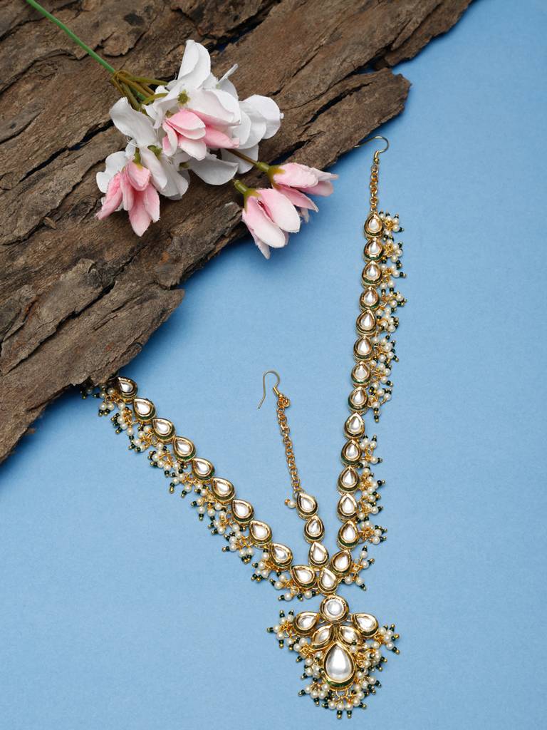 Teardrop Kundan Matha Patti : A404-66