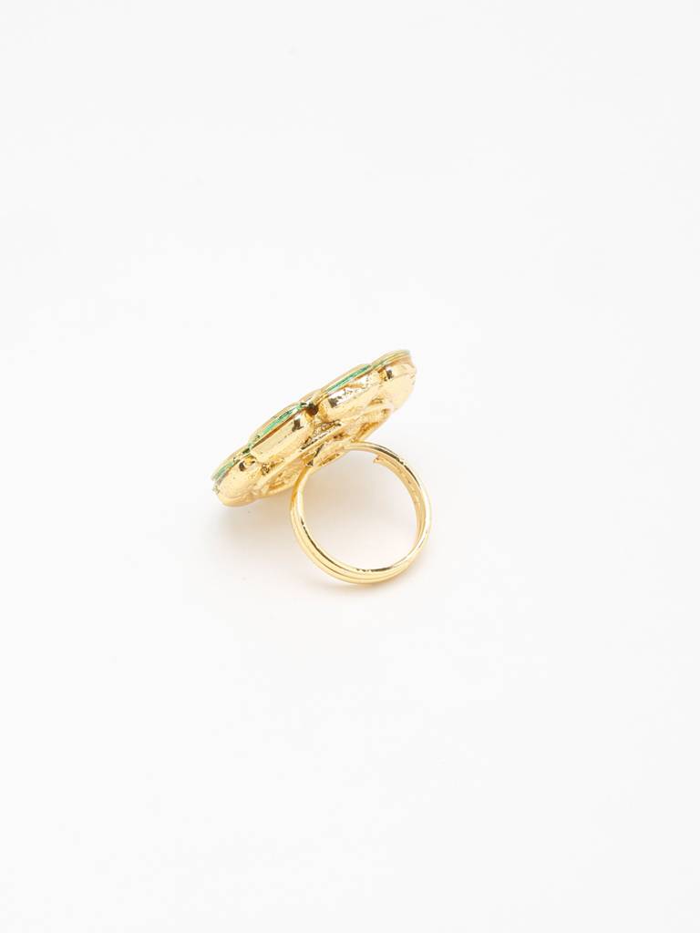 Oval Crystal Kundan Ring : A404-77