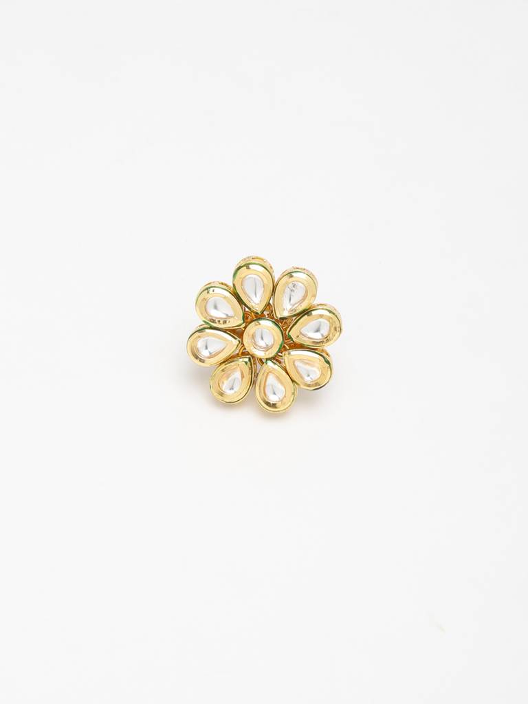 Gold Meenakari Kundan Ring : A404-78