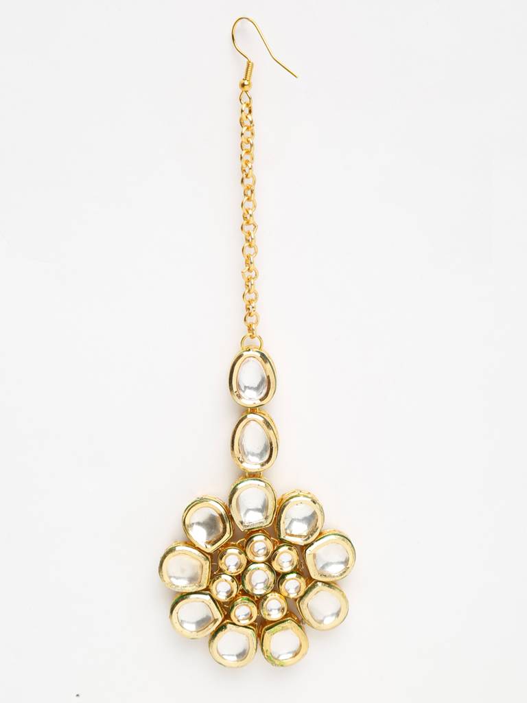 Uncut Gold Kundan Maang Tikka : A404-82