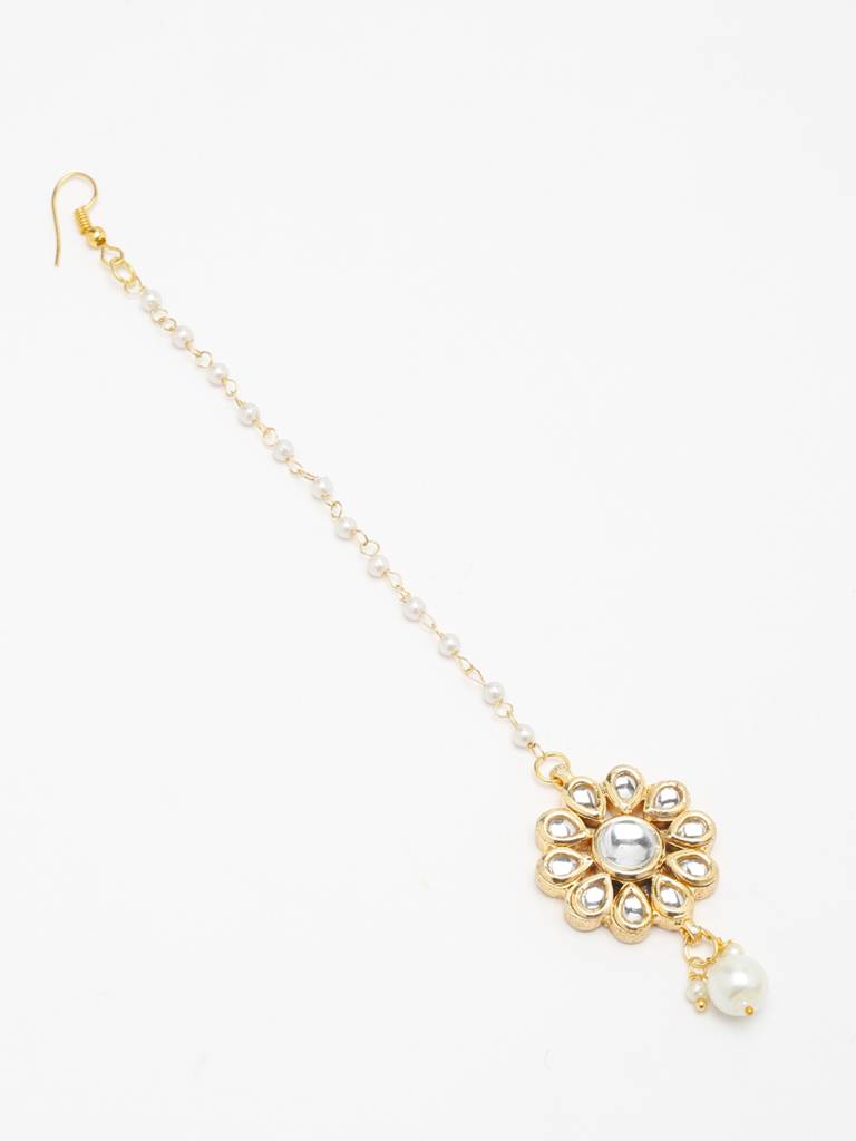 Gold And Kundan Handcarfted Maang Tikka : A404-89