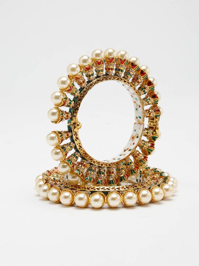 Multi Embellished Bangle (Set Of 2) : A404-91